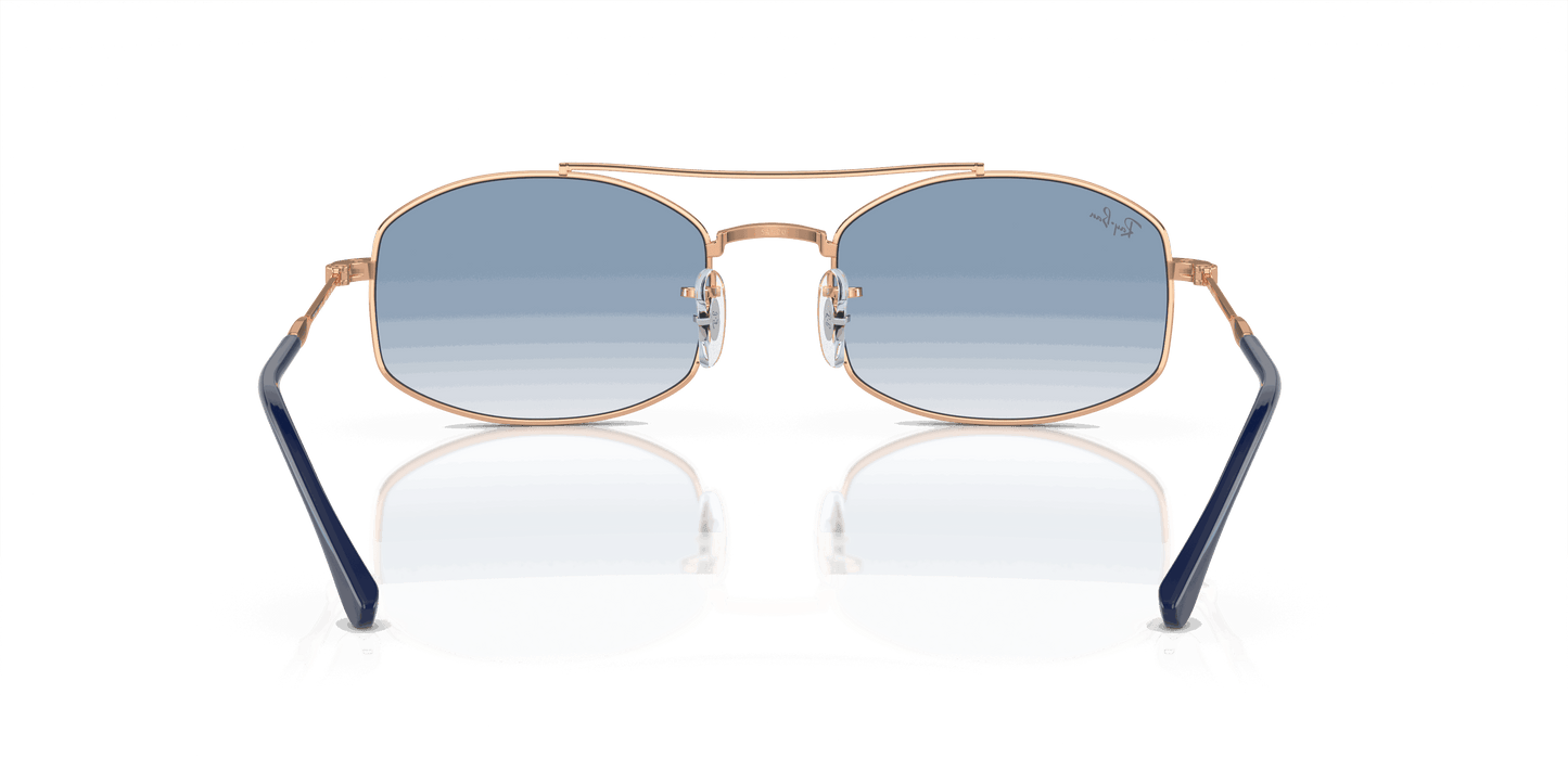 [Light Blue Lenses, Polished Rose Gold Frame]