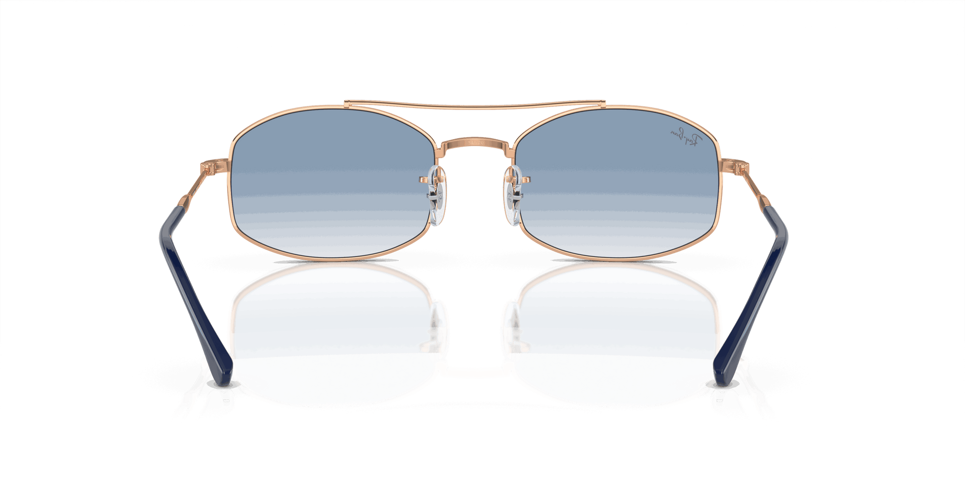 [Light Blue Lenses, Polished Rose Gold Frame]
