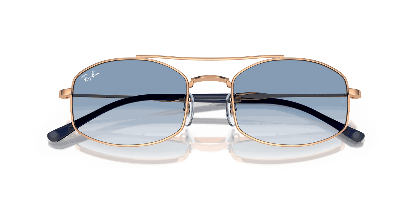 [Light Blue Lenses, Polished Rose Gold Frame]