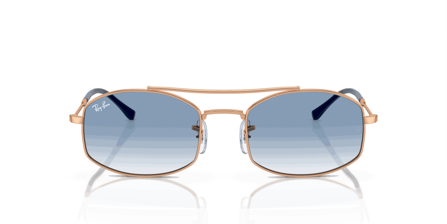 [Light Blue Lenses, Polished Rose Gold Frame]