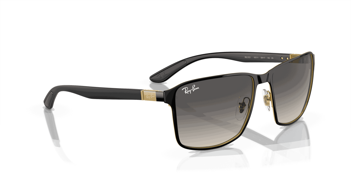 [Grey Lenses, Polished Black On Gold Frame]