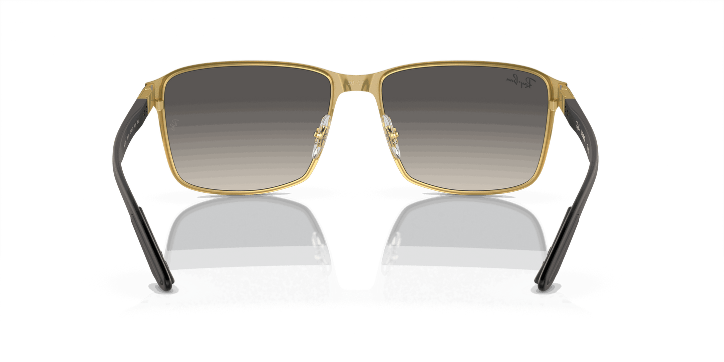 [Grey Lenses, Polished Black On Gold Frame]
