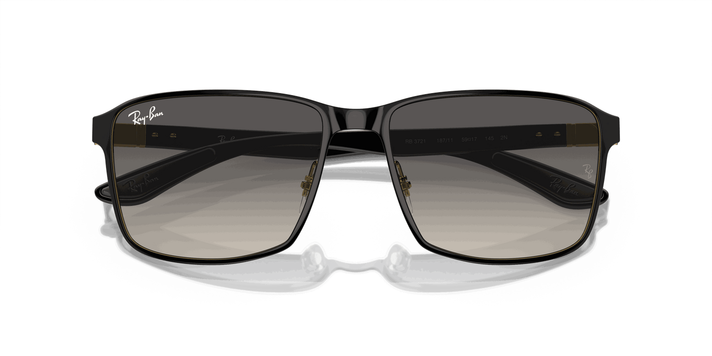 [Grey Lenses, Polished Black On Gold Frame]