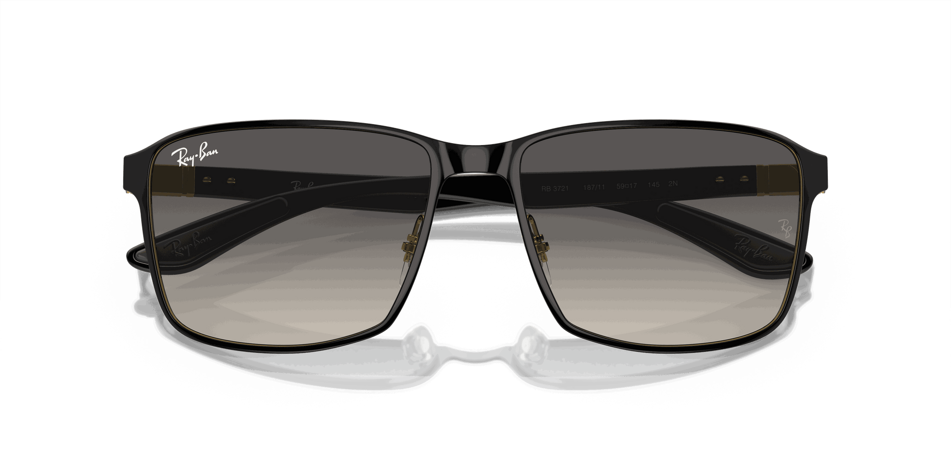 [Grey Lenses, Polished Black On Gold Frame]