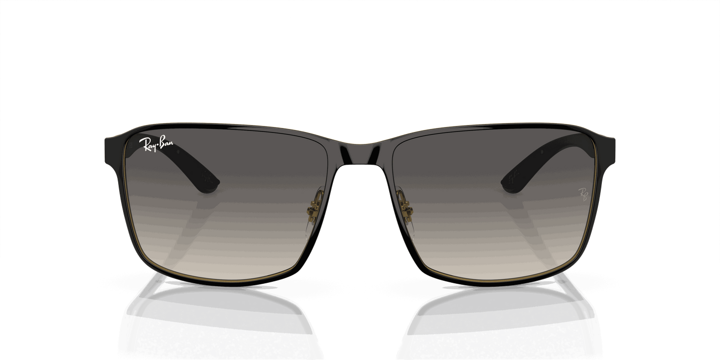 [Grey Lenses, Polished Black On Gold Frame]