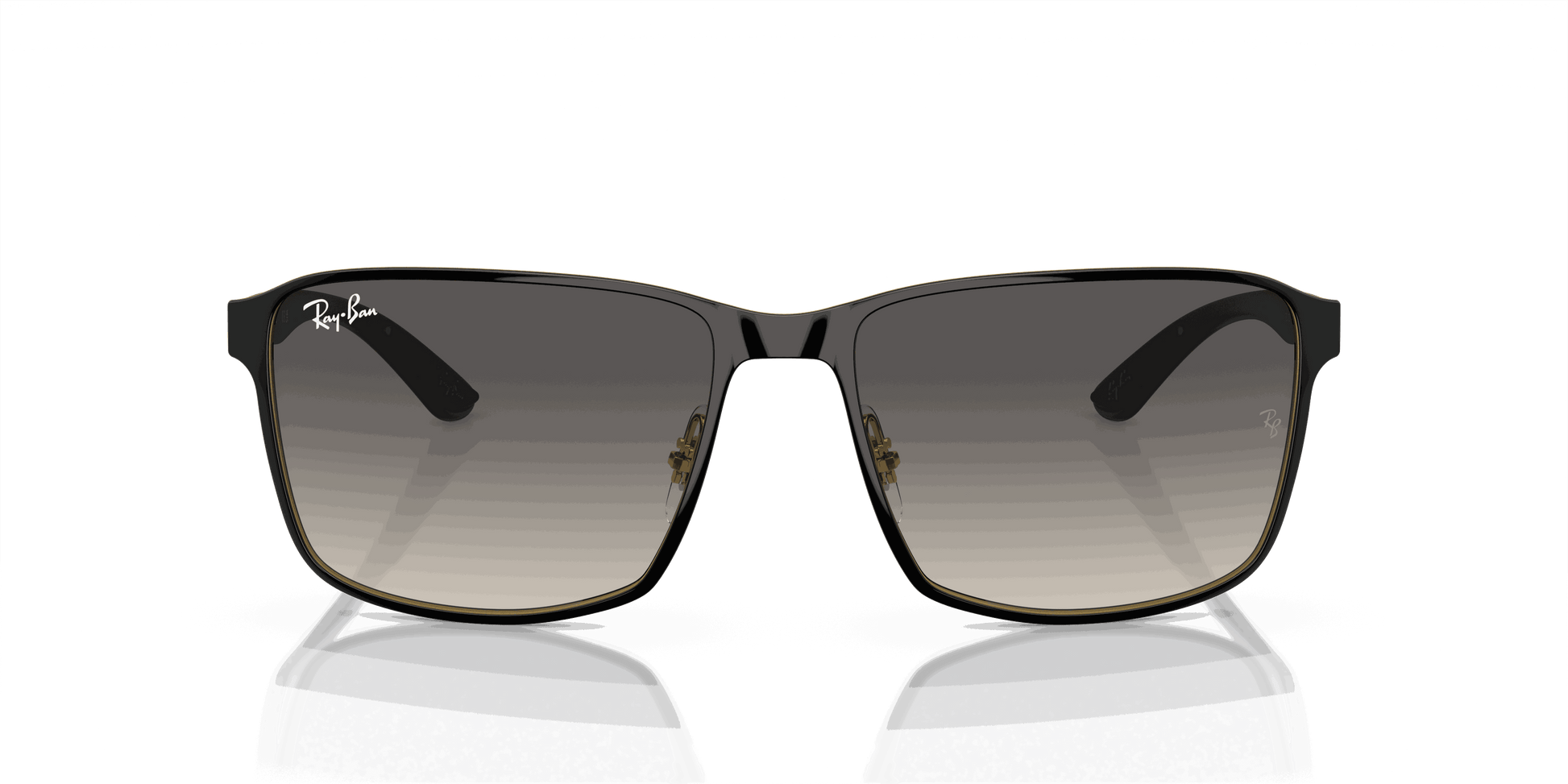 [Grey Lenses, Polished Black On Gold Frame]