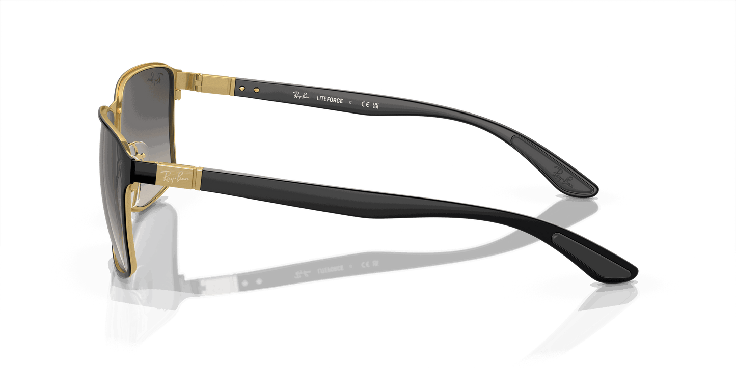 [Grey Lenses, Polished Black On Gold Frame]