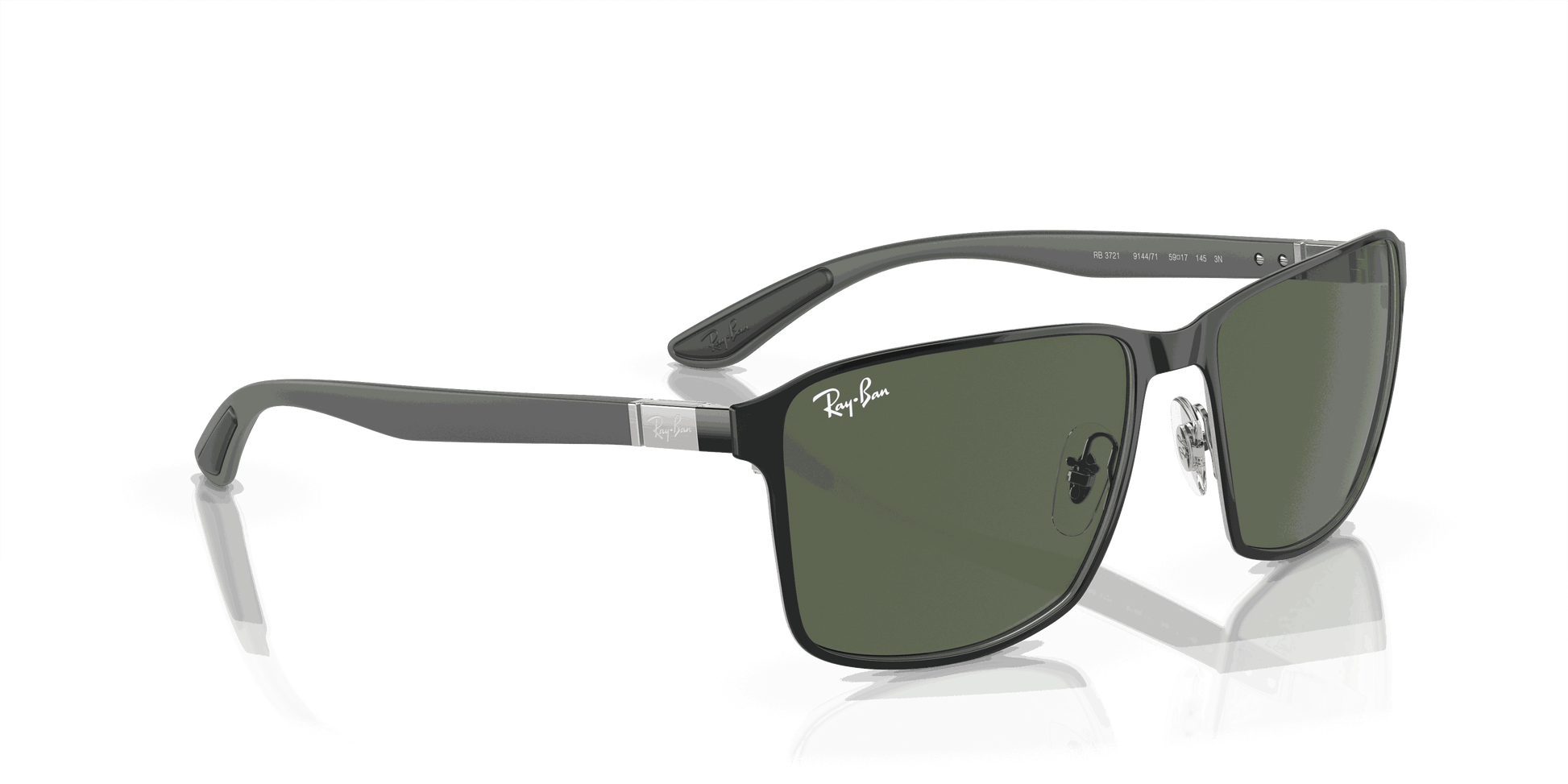 [Dark Green Lenses, Polished Black On Silver Frame]