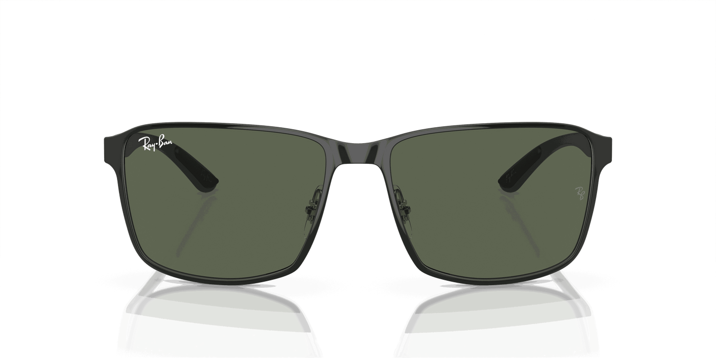 [Dark Green Lenses, Polished Black On Silver Frame]