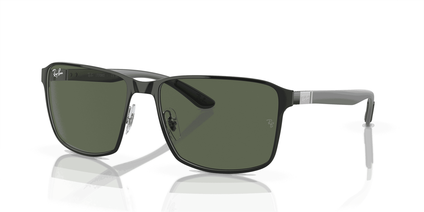 [Dark Green Lenses, Polished Black On Silver Frame]