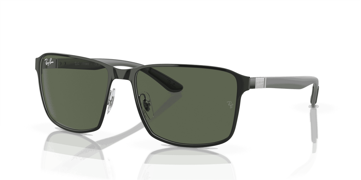 [Dark Green Lenses, Polished Black On Silver Frame]
