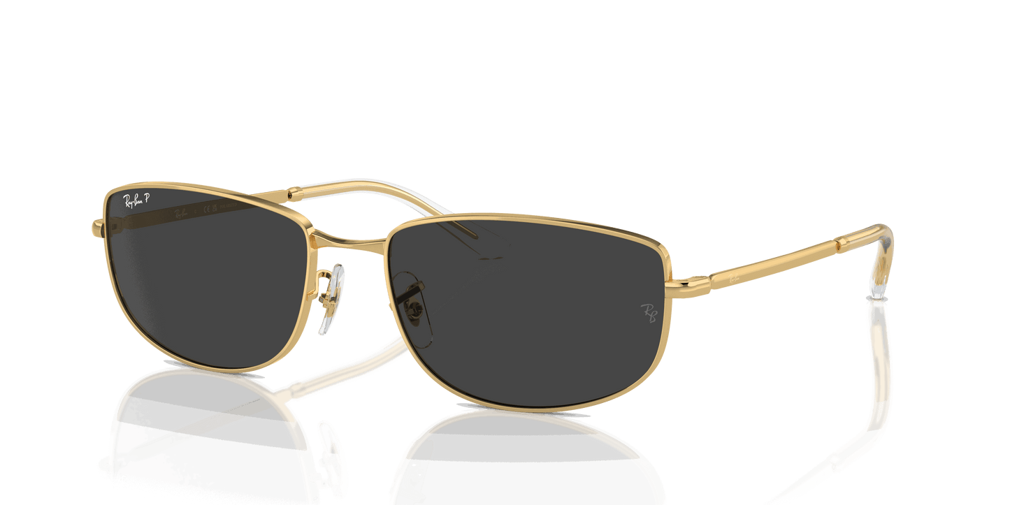 [Black Lenses, Polished Arista Gold Frame]