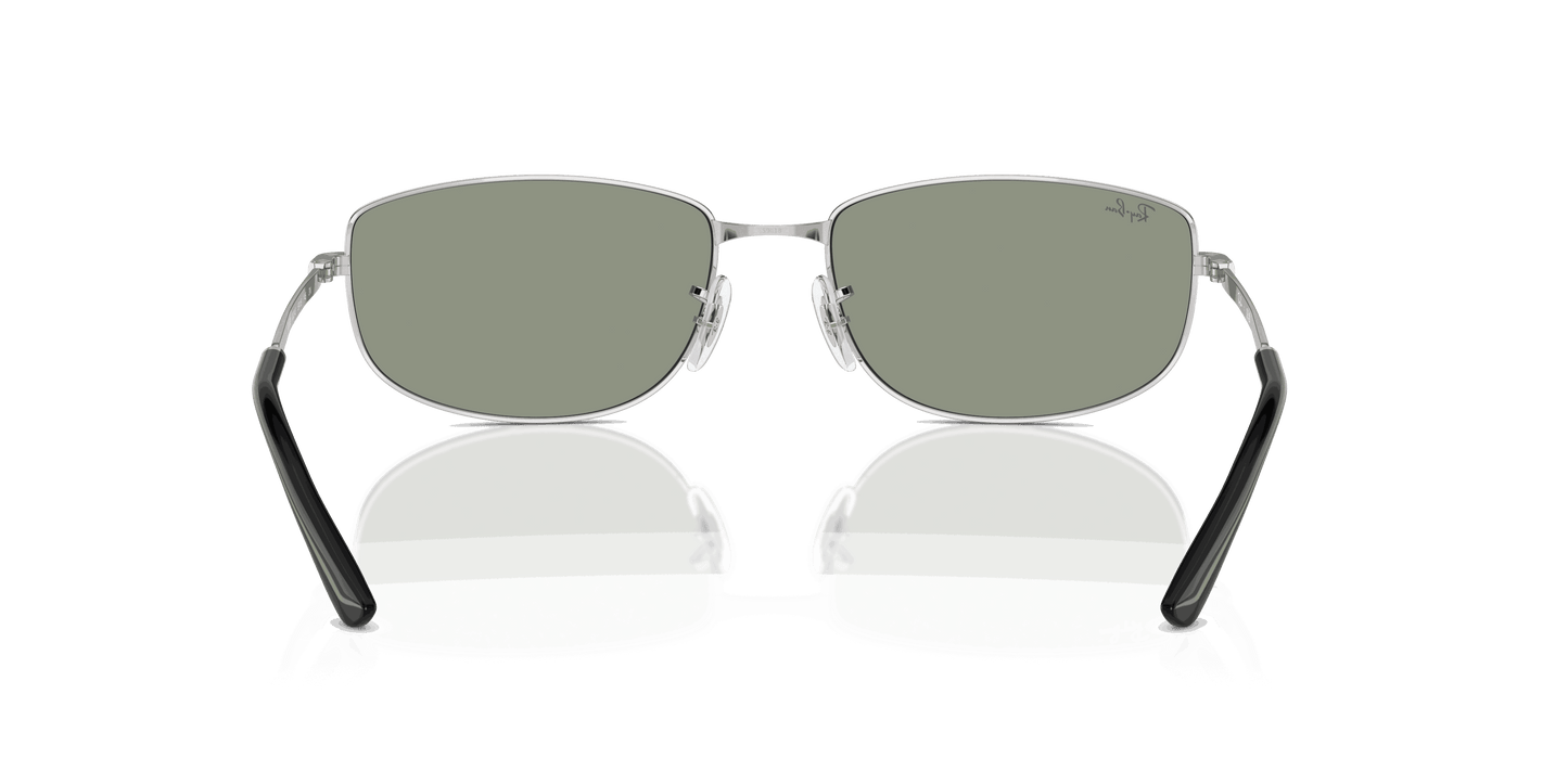 [Green & Silver Lenses, Polished Silver Frame]