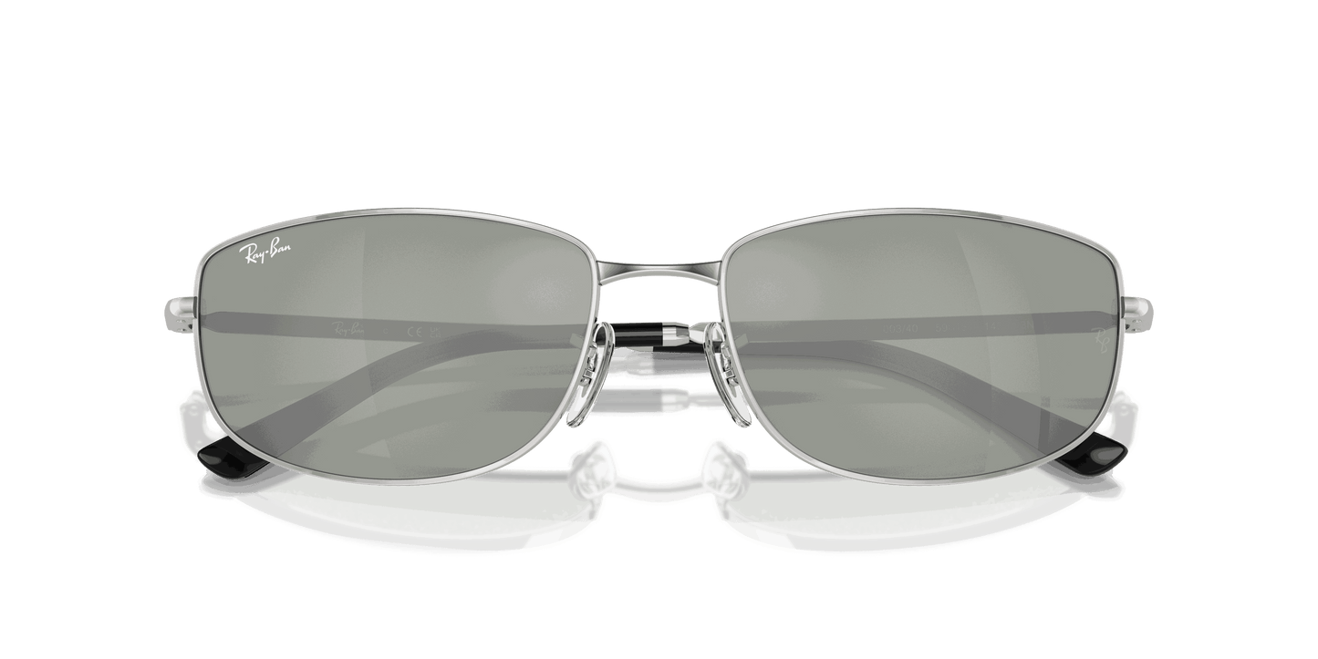 [Green & Silver Lenses, Polished Silver Frame]
