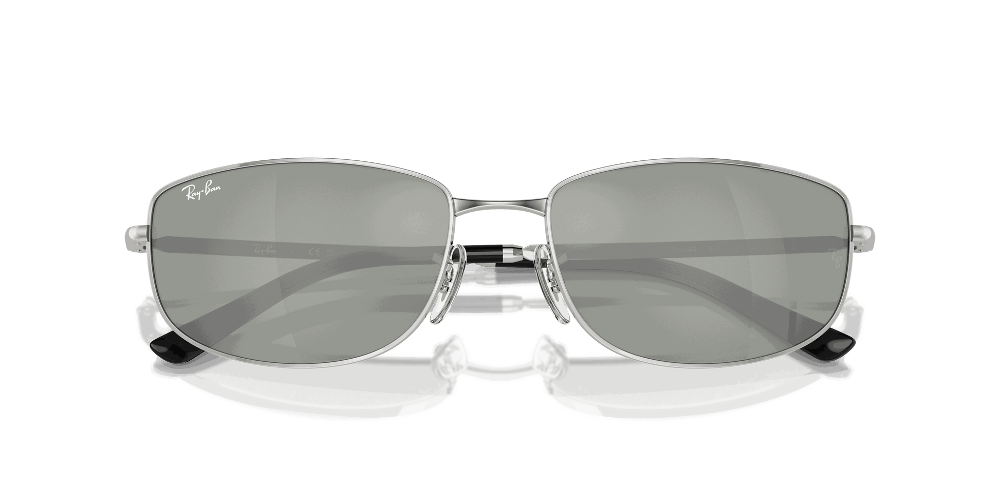 [Green & Silver Lenses, Polished Silver Frame]
