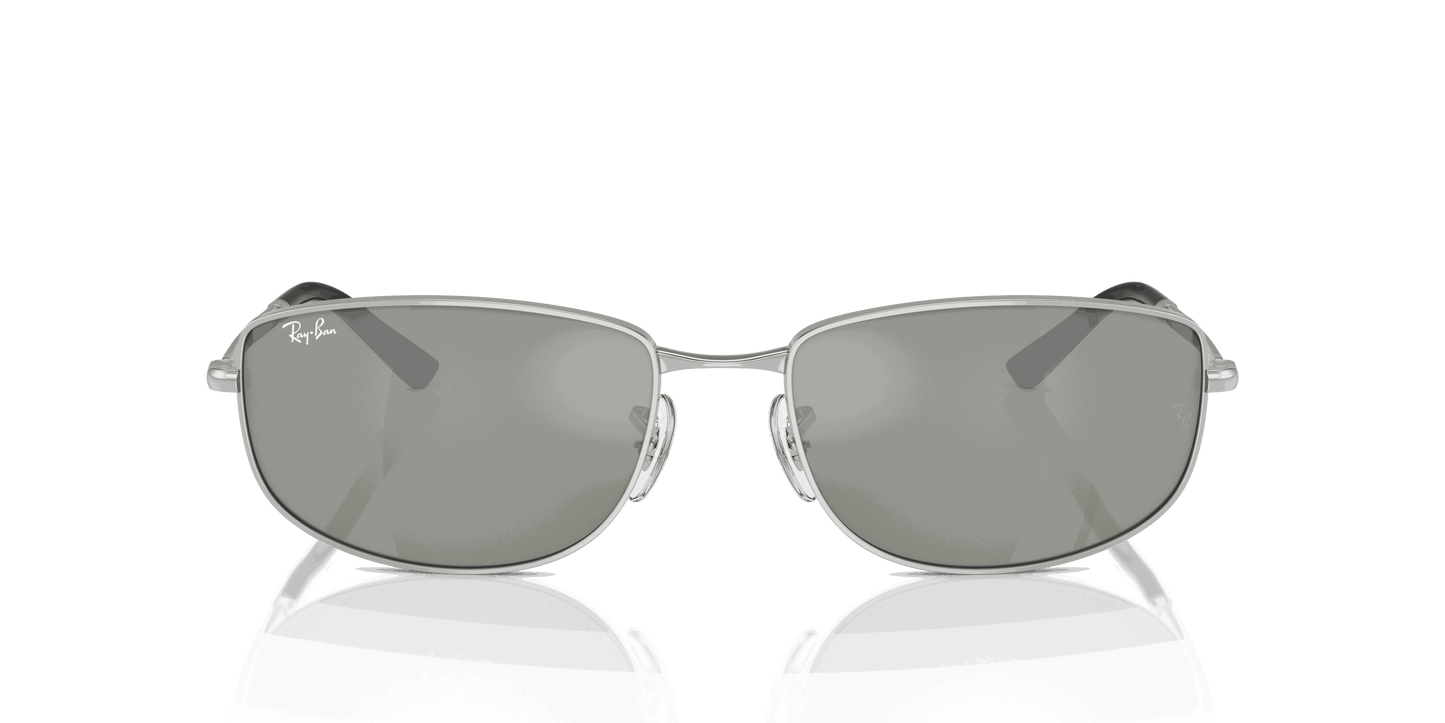 [Green & Silver Lenses, Polished Silver Frame]