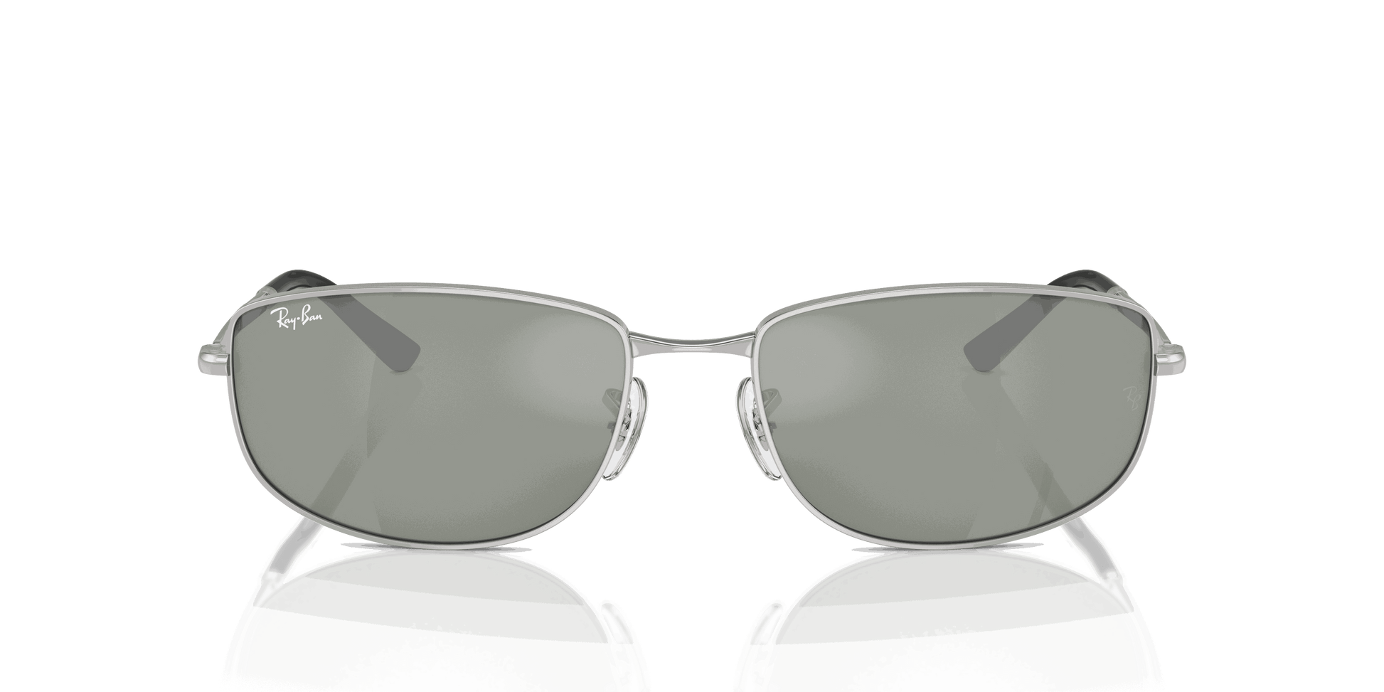 [Green & Silver Lenses, Polished Silver Frame]