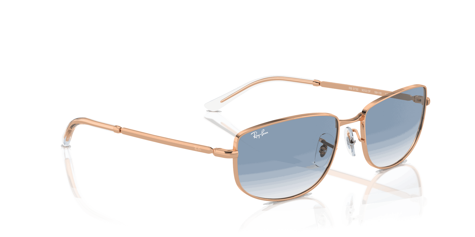 [Clear & Blue Lenses, Polished Rose Gold Frame]