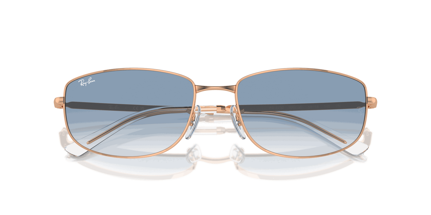 [Clear & Blue Lenses, Polished Rose Gold Frame]