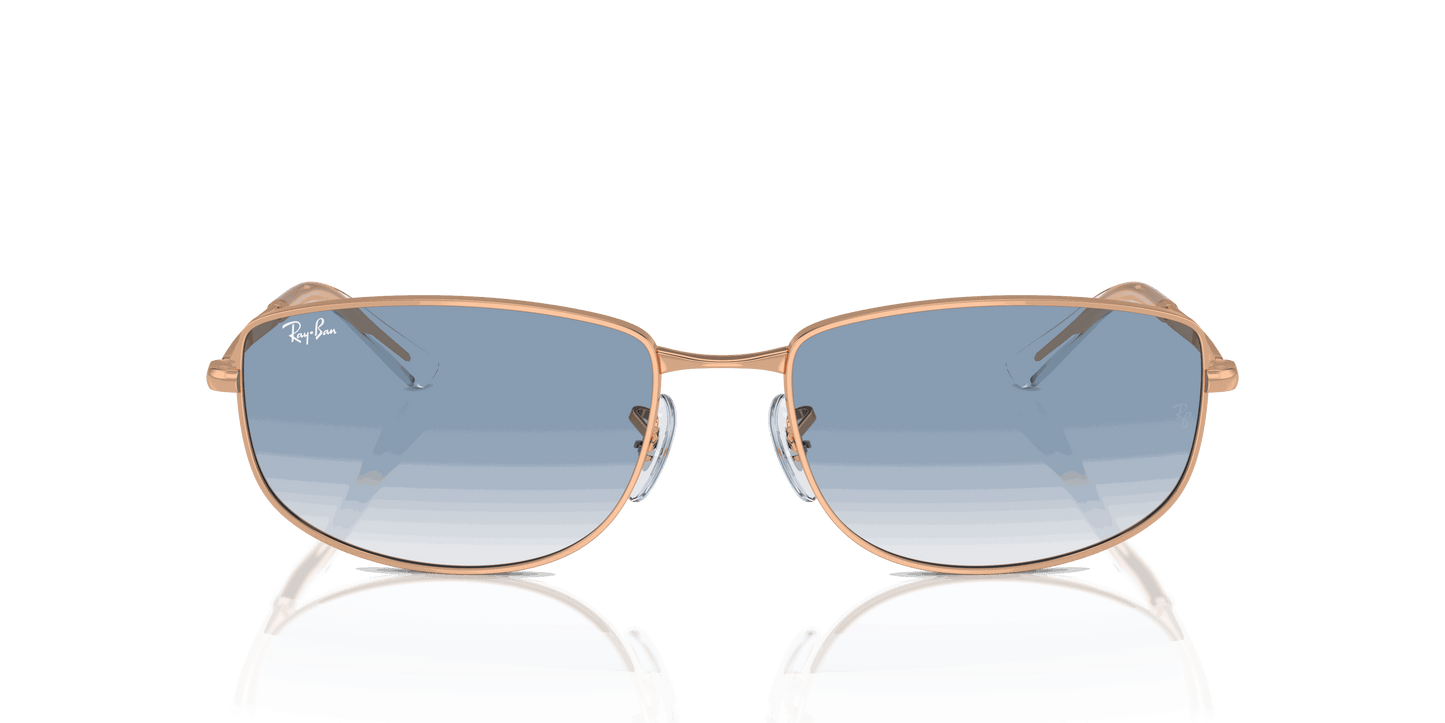 [Clear & Blue Lenses, Polished Rose Gold Frame]