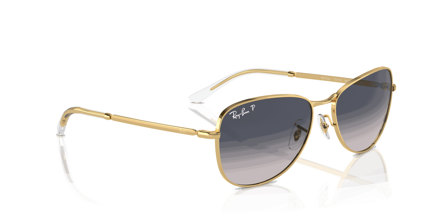 [Blue Lenses, Polished Arista Gold Frame]