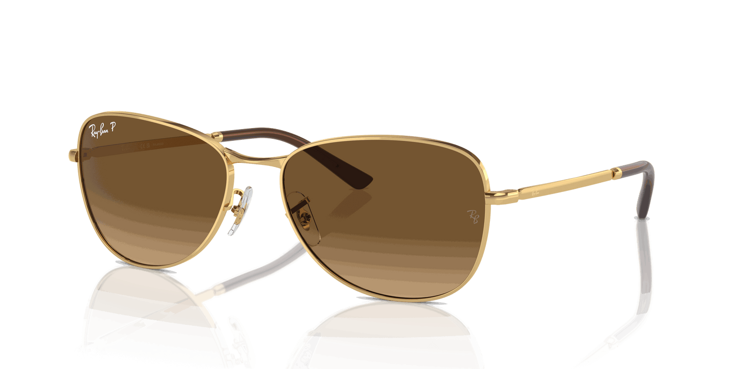 [Brown Lenses, Polished Arista Gold Frame]