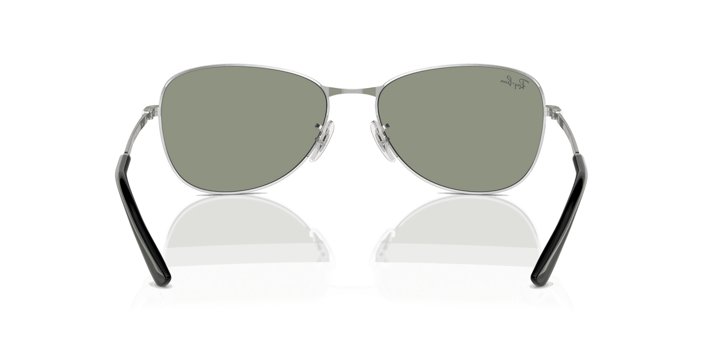 [Green Lenses, Polished Silver Frame]