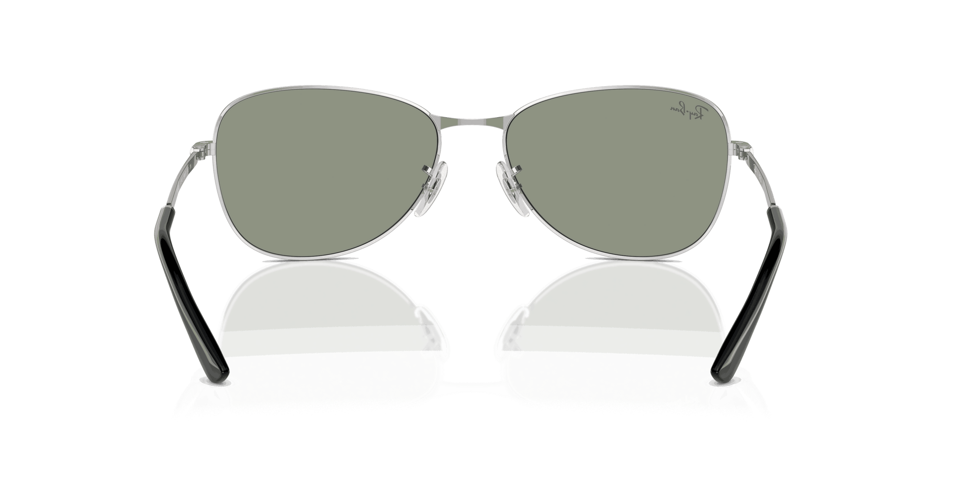 [Green Lenses, Polished Silver Frame]