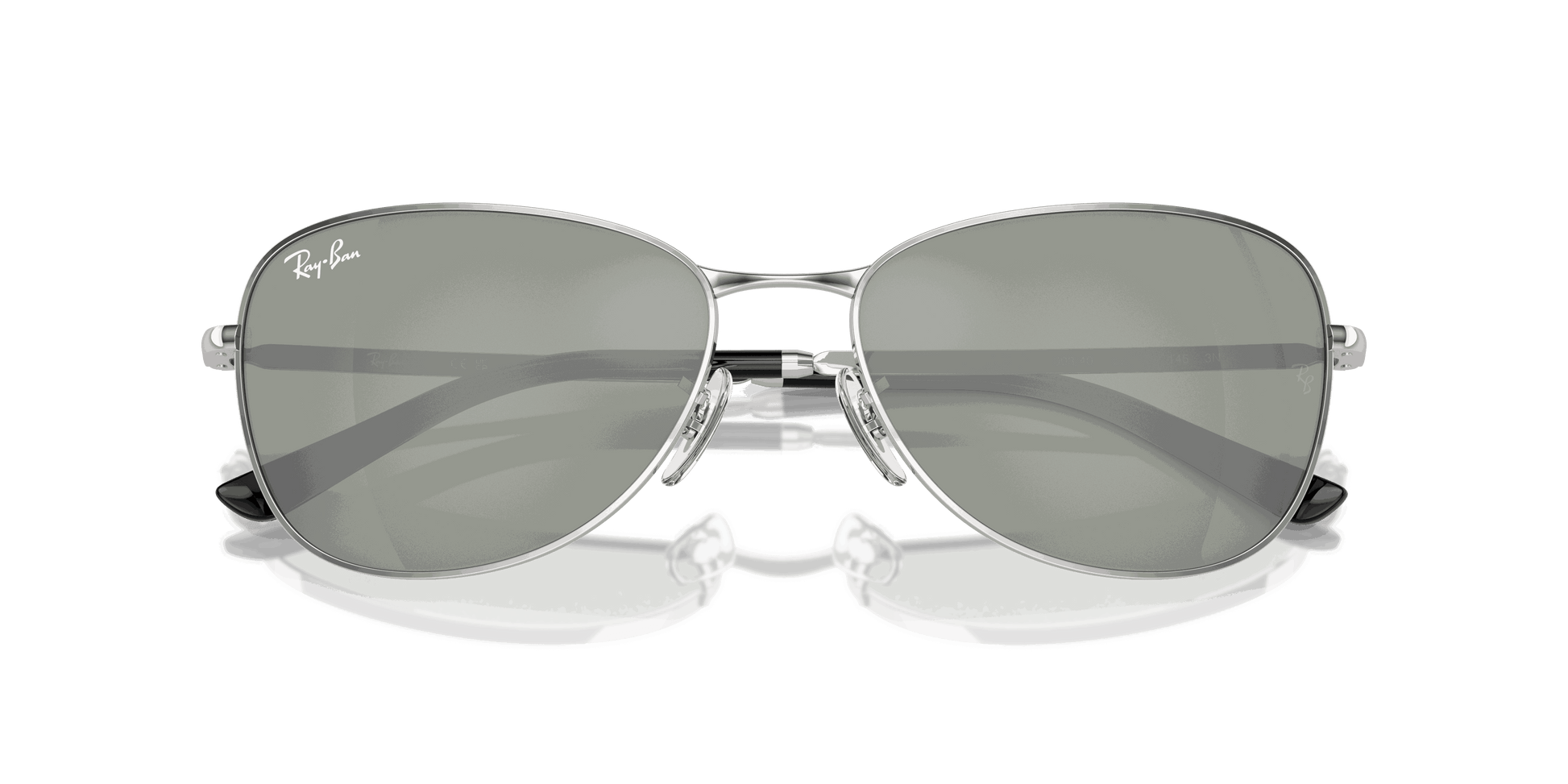 [Green Lenses, Polished Silver Frame]