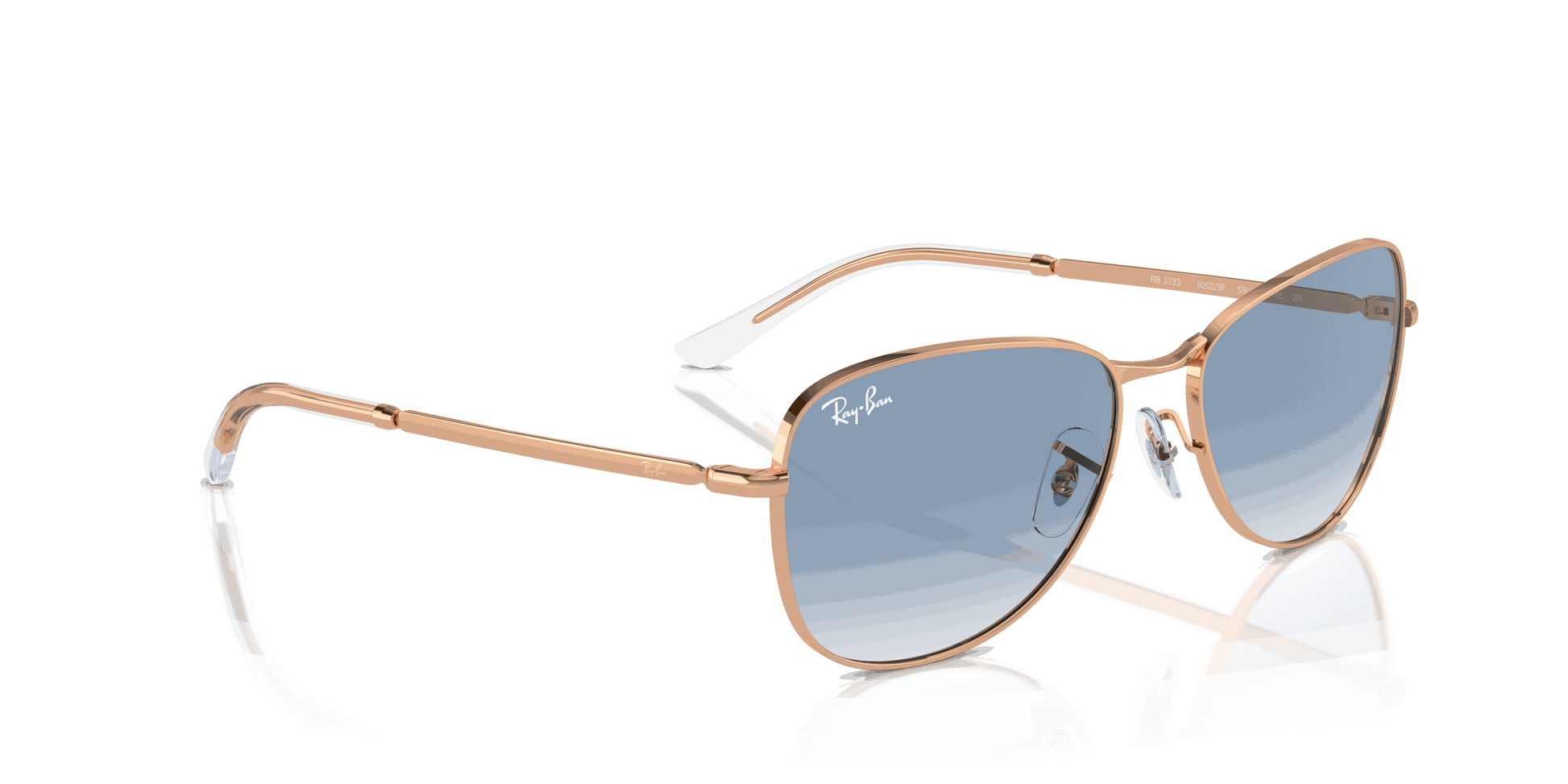 [Clear & Blue Lenses, Polished Rose Gold Frame]