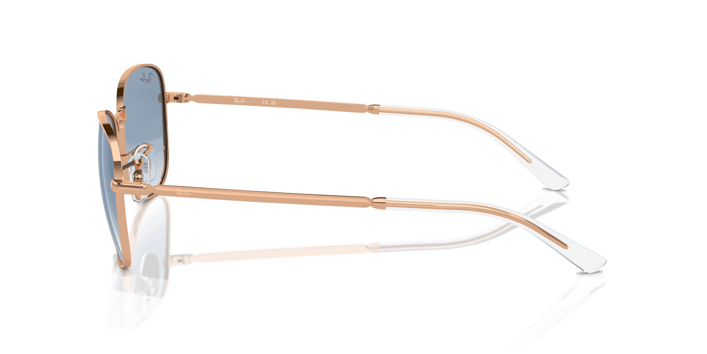 [Clear & Blue Lenses, Polished Rose Gold Frame]