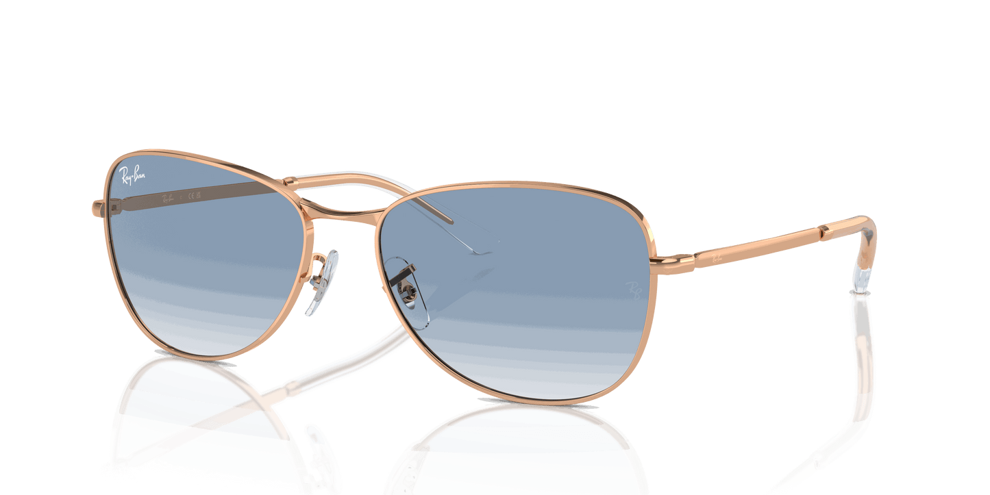 [Clear & Blue Lenses, Polished Rose Gold Frame]
