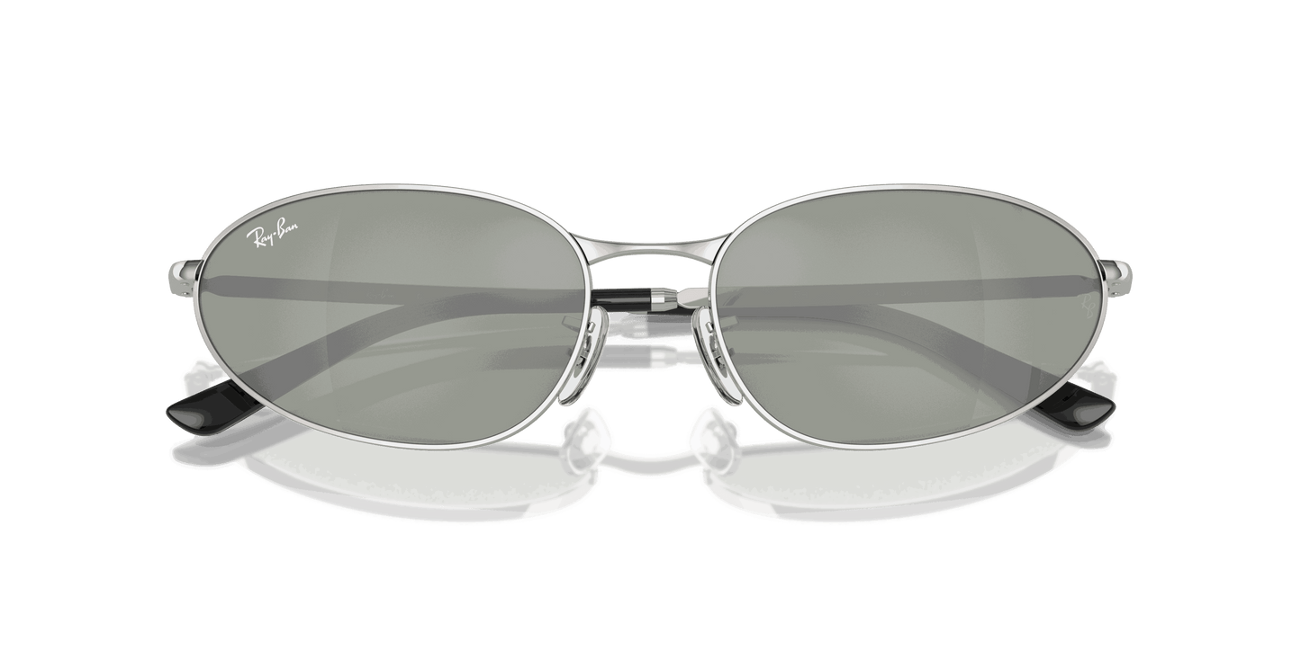 [Green Lenses, Polished Silver Frame]