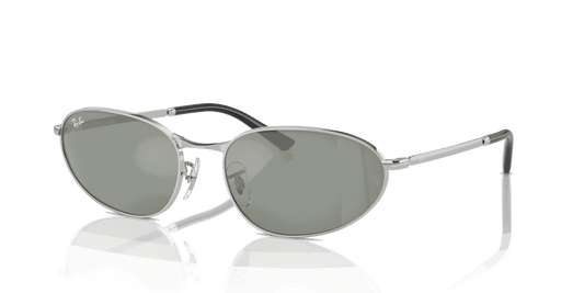 [Green Lenses, Polished Silver Frame]