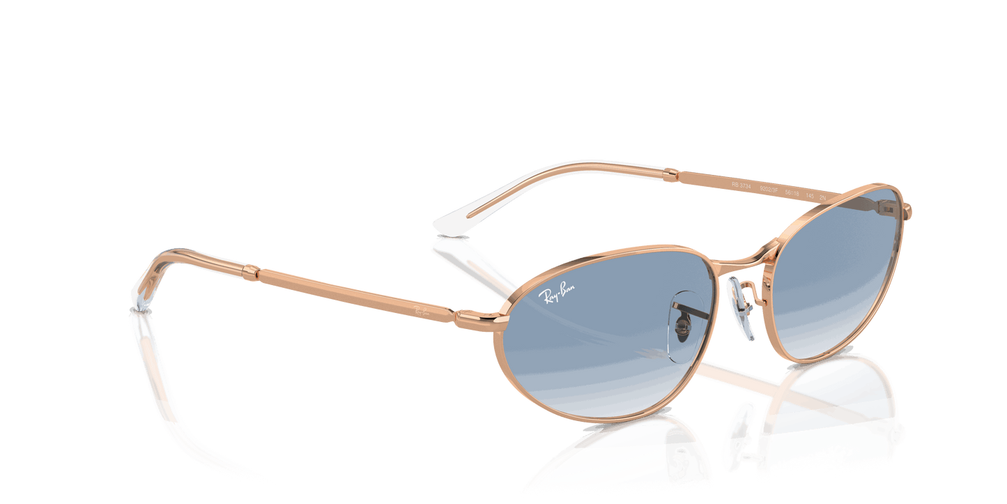 [Clear & Blue Lenses, Polished Rose Gold Frame]