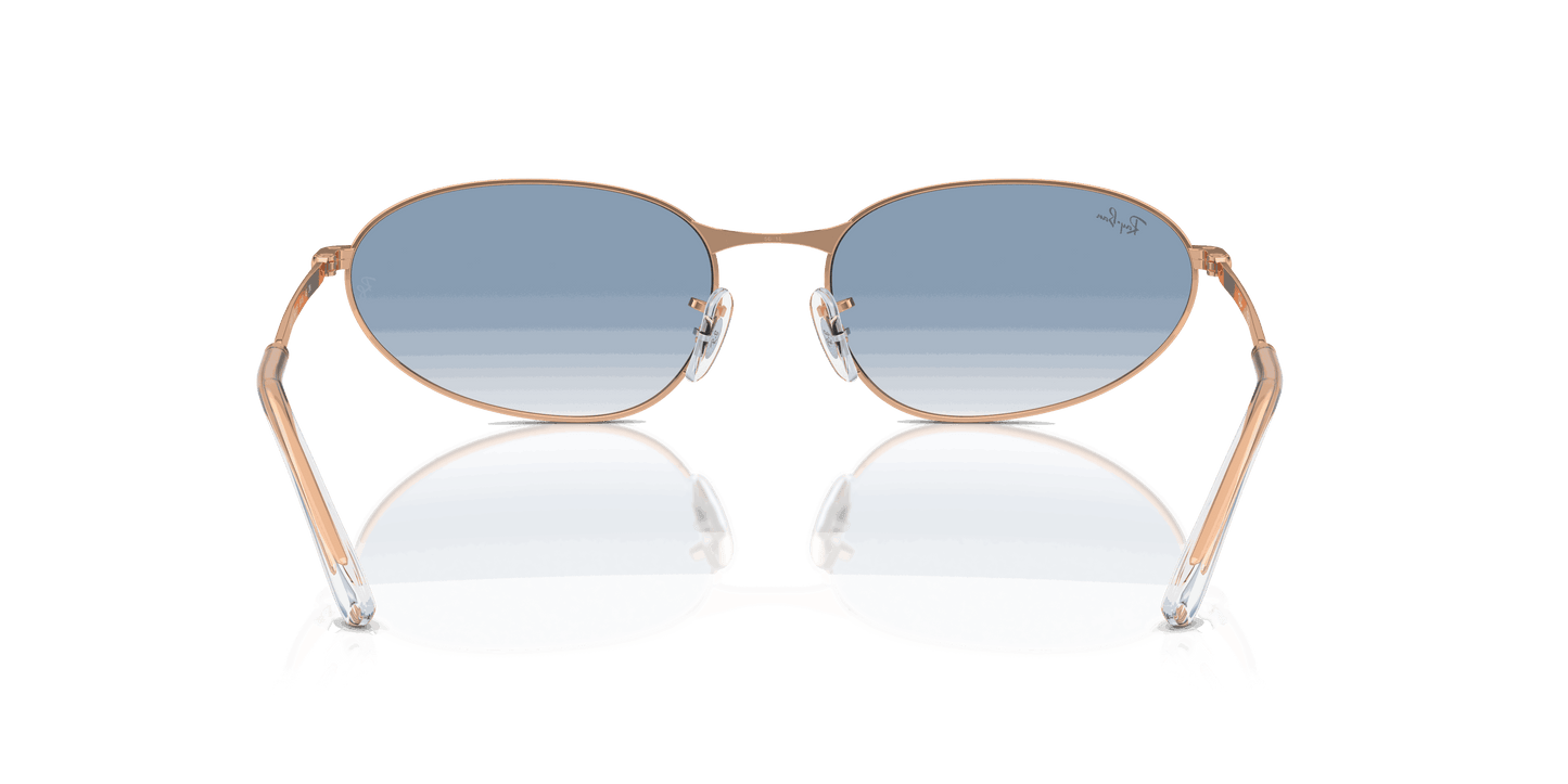 [Clear & Blue Lenses, Polished Rose Gold Frame]