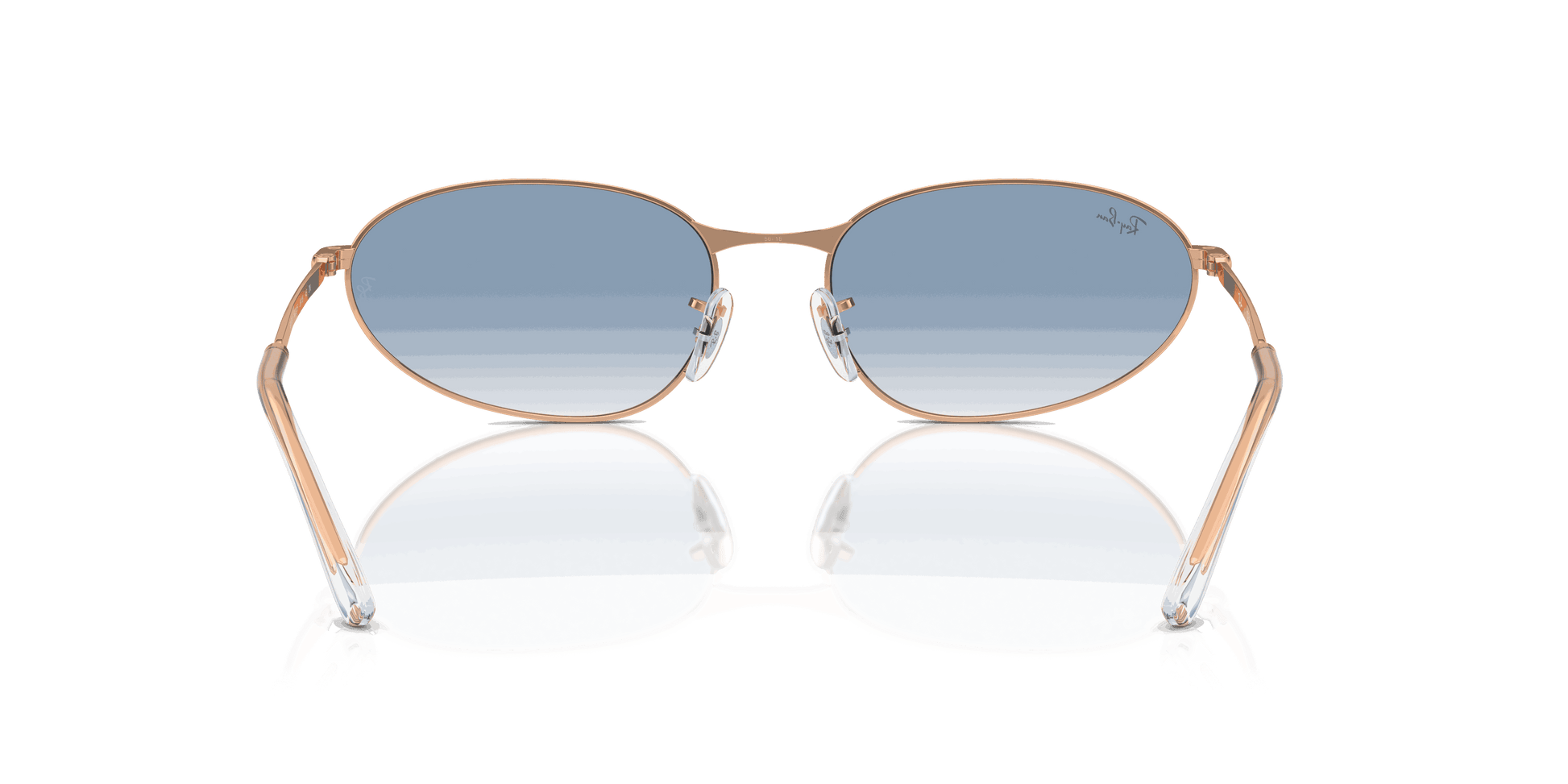 [Clear & Blue Lenses, Polished Rose Gold Frame]