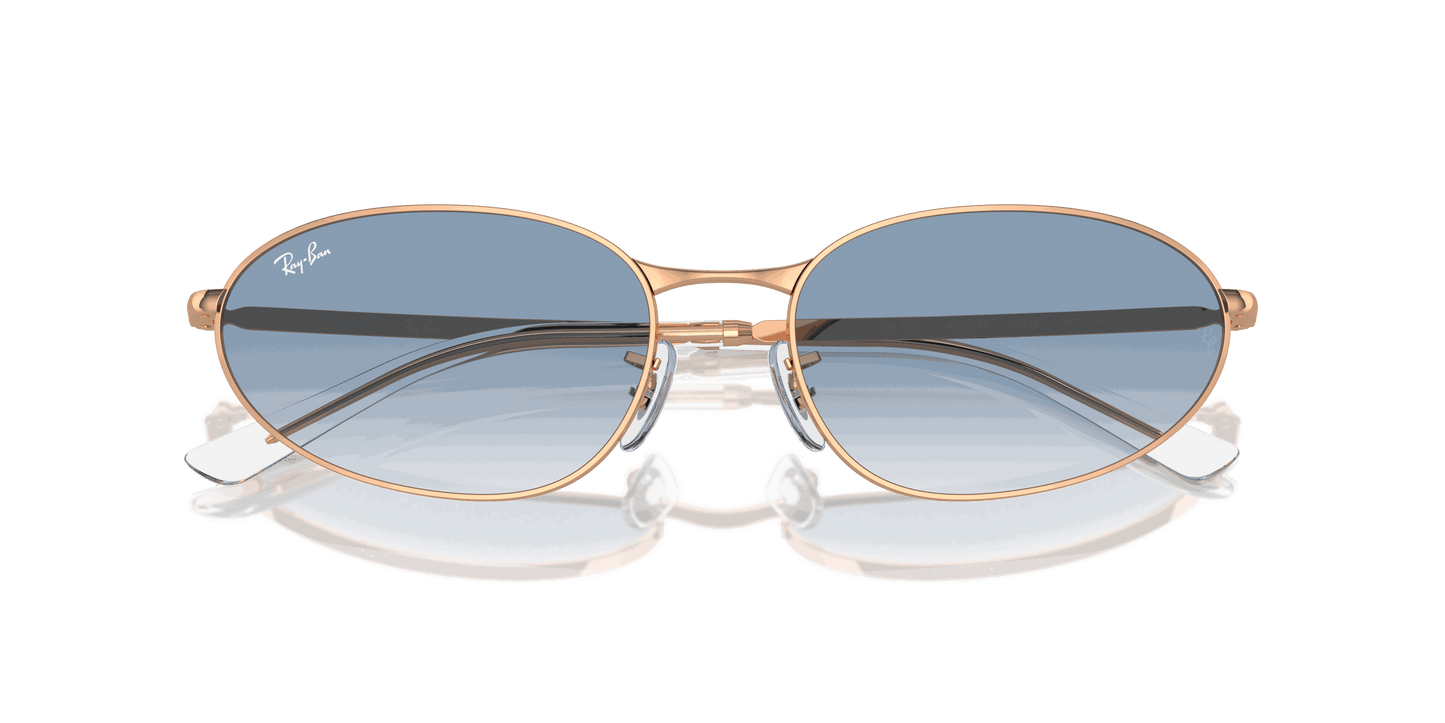 [Clear & Blue Lenses, Polished Rose Gold Frame]