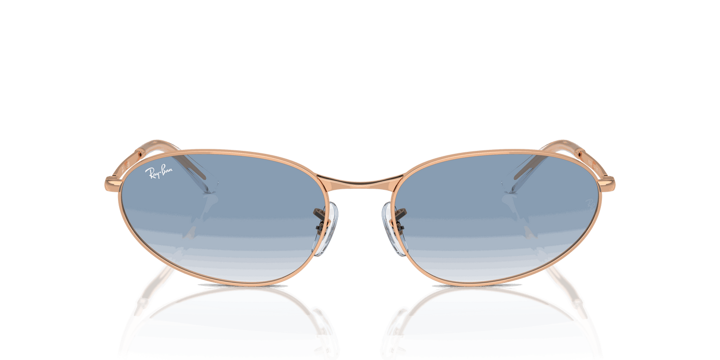 [Clear & Blue Lenses, Polished Rose Gold Frame]