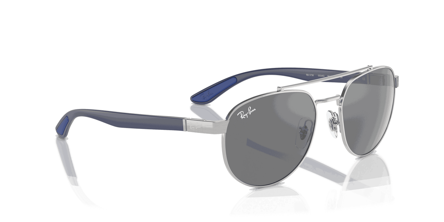 [Grey Lenses, Polished Silver Frame]