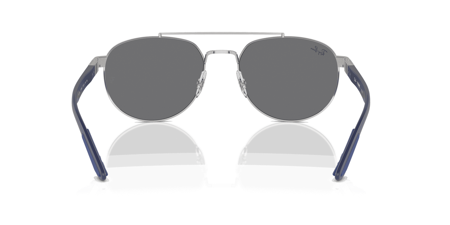 [Grey Lenses, Polished Silver Frame]