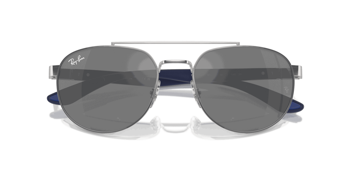 [Grey Lenses, Polished Silver Frame]