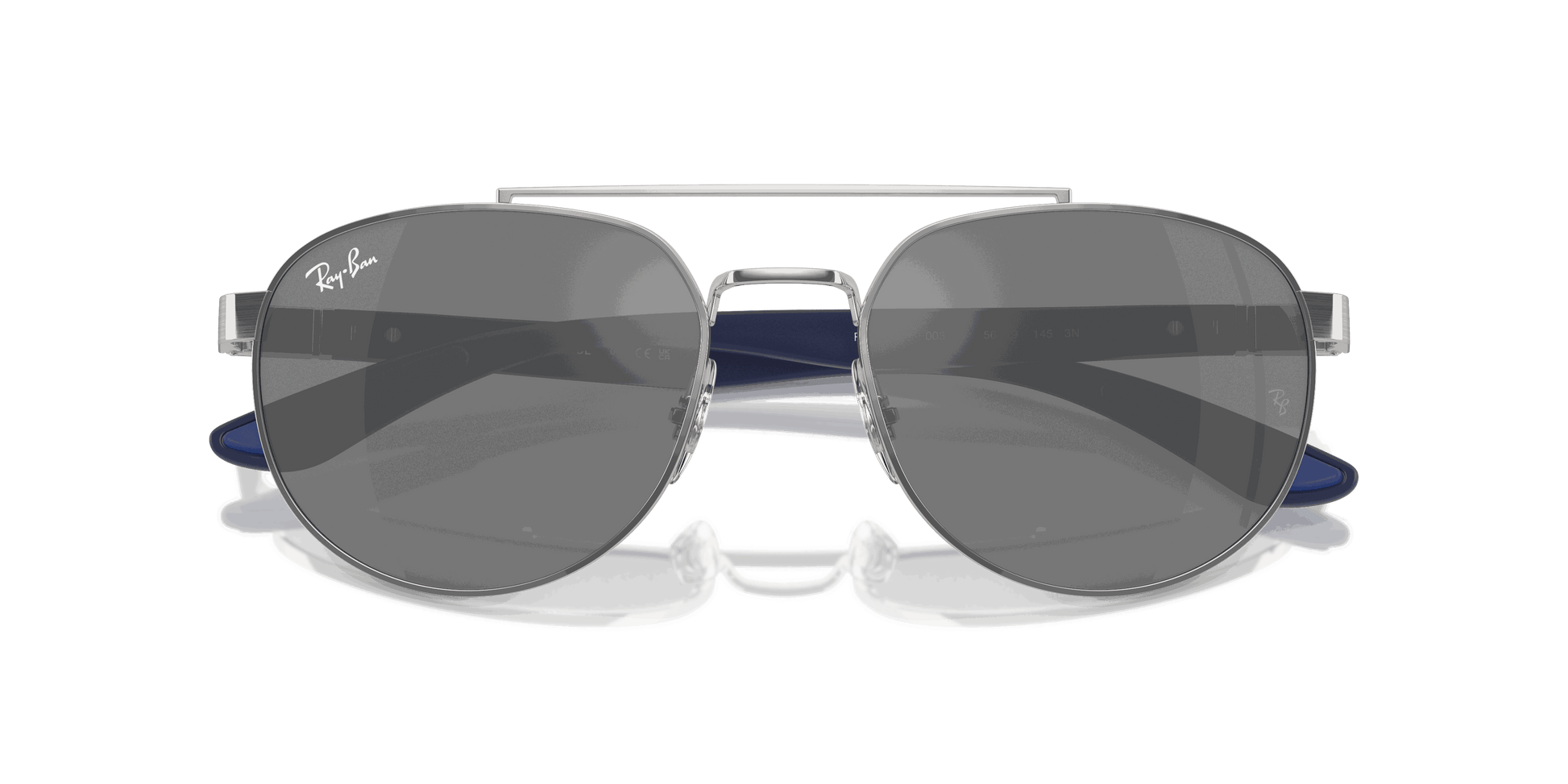 [Grey Lenses, Polished Silver Frame]