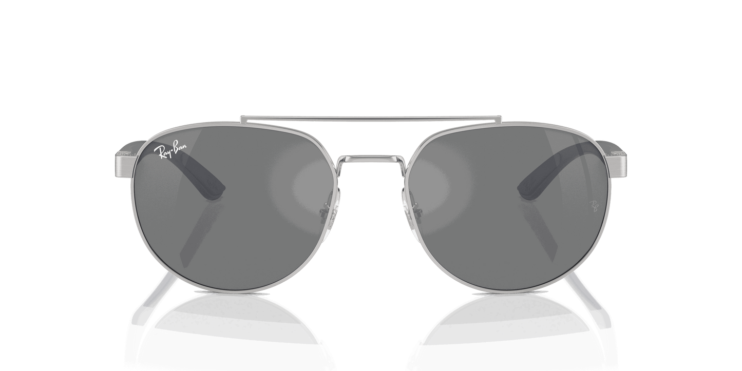 [Grey Lenses, Polished Silver Frame]