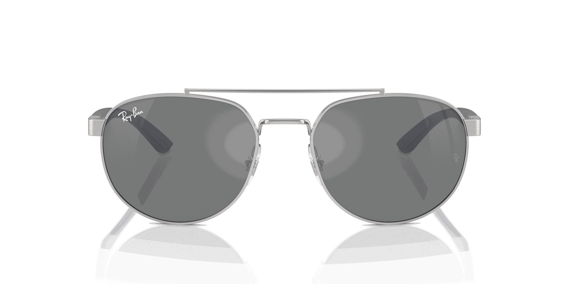 [Grey Lenses, Polished Silver Frame]