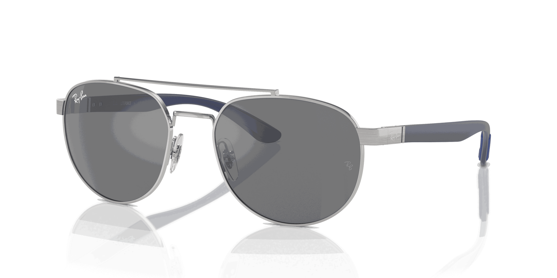 [Grey Lenses, Polished Silver Frame]