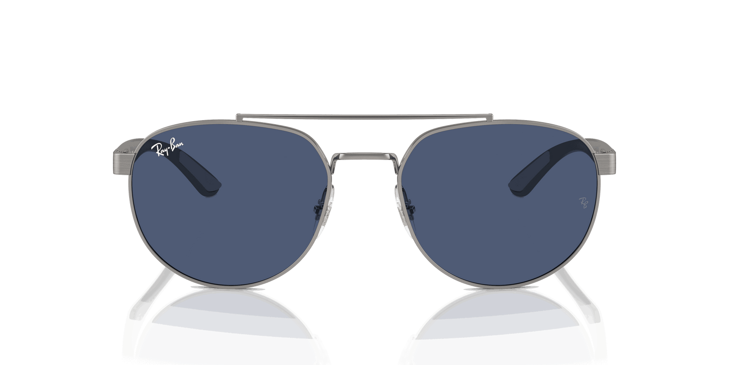 [Dark Blue Lenses, Polished Gunmetal Frame]