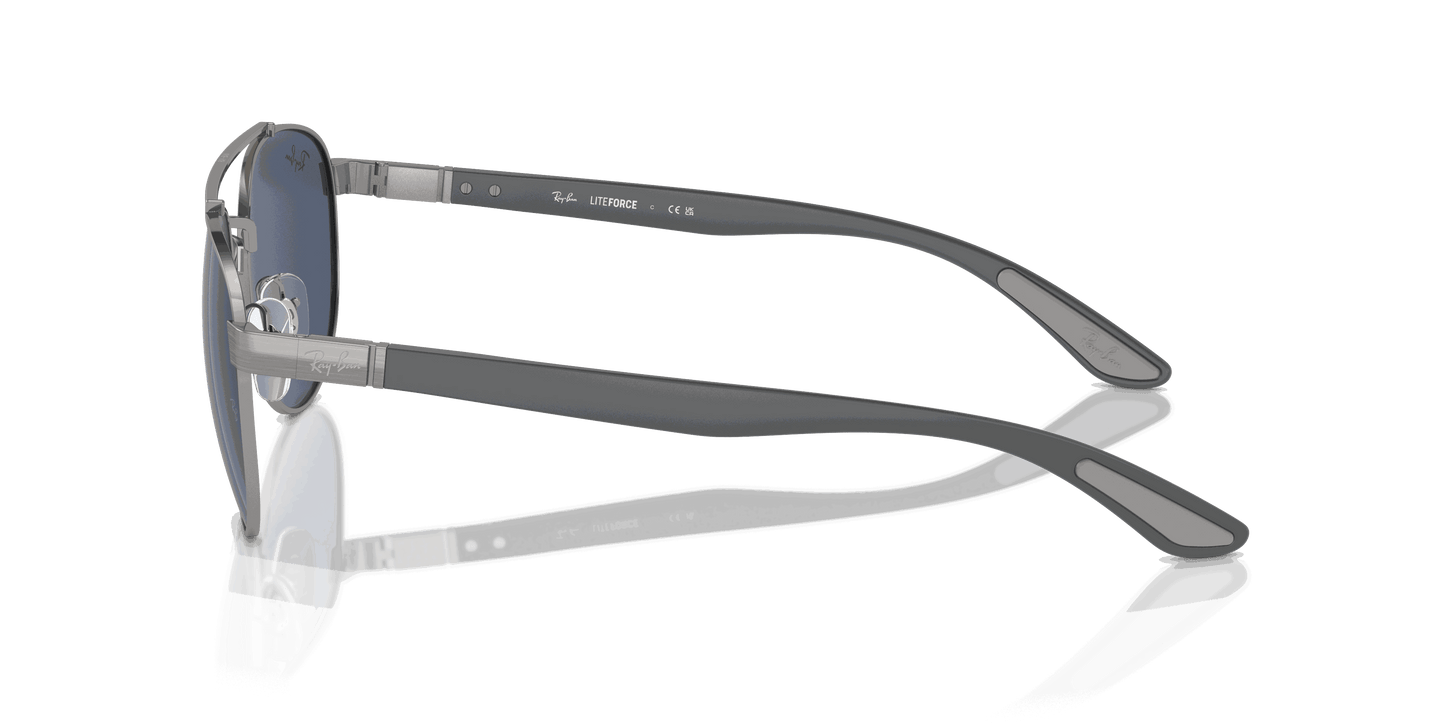 [Dark Blue Lenses, Polished Gunmetal Frame]