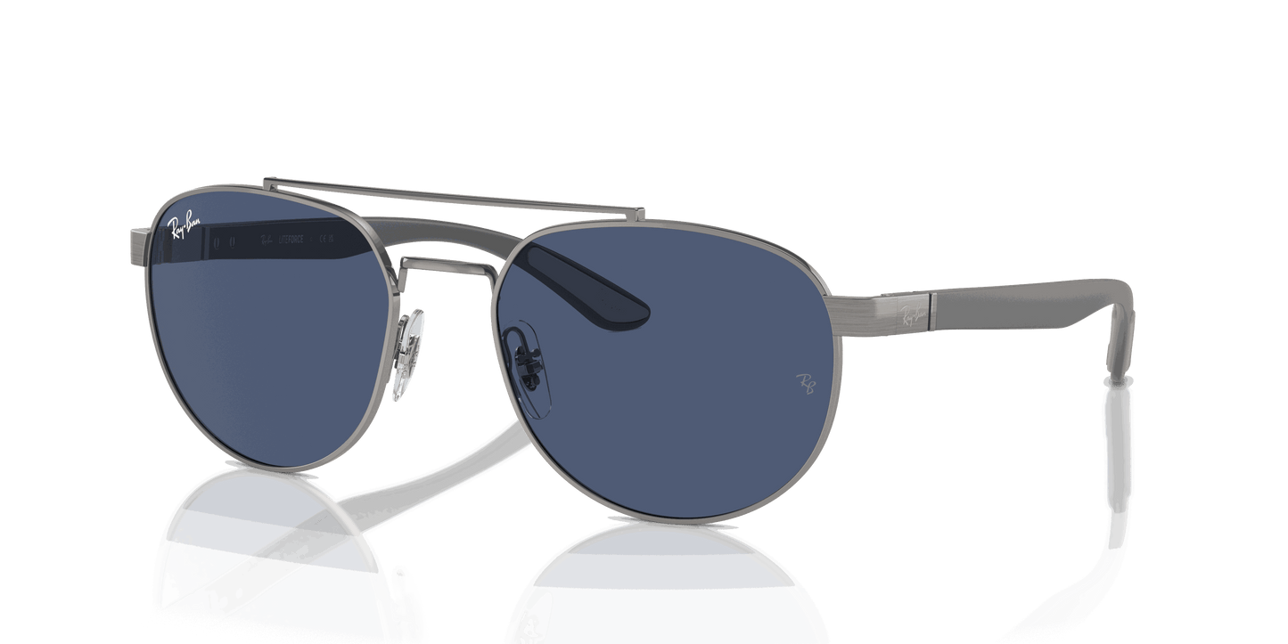 [Dark Blue Lenses, Polished Gunmetal Frame]