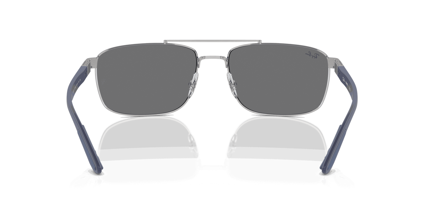 [Grey Lenses, Polished Silver Frame]